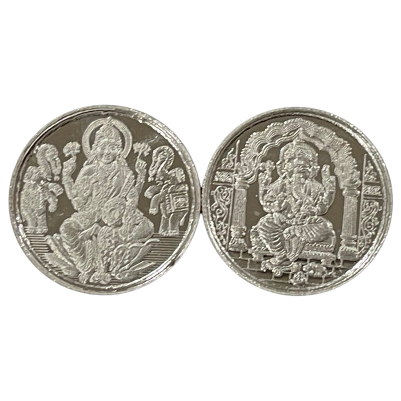 999 Pure Silver Ganesha Lakshmi / Laxmi Sealed Coin Set - Figurine