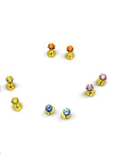 750 Eighteen Karat (18 KT) 2mm Colored Cubic Zirconia 18 Gauge Nose Stud / Ear Studs - Style