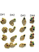 750 Eighteen Karat (18 KT) Colored Cubic Zirconia 18 Gauge Nose Stud / Ear Studs - Style