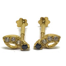 750 Eighteen Karat (18 KT) Colored Cubic Zirconia 18 Gauge Nose Stud / Ear Studs - Style