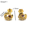 750 Eighteen Karat (18 KT) Colored Cubic Zirconia 18 Gauge Nose Stud / Ear Studs - Style