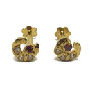 750 Eighteen Karat (18 KT) Colored Cubic Zirconia 18 Gauge Nose Stud / Ear Studs - Style