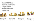 750 Eighteen Karat (18 KT) Colored Cubic Zirconia 18 Gauge Nose Stud / Ear Studs - Style