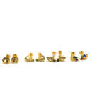 750 Eighteen Karat (18 KT) Colored Cubic Zirconia 18 Gauge Nose Stud / Ear Studs - Style