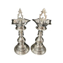 925 Sterling Silver Hallmarked Trishul Samai (Diya) / Kuthu Vilakku Pair - Set