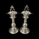 925 Sterling Silver Hallmarked Trishul Samai (Diya) / Kuthu Vilakku Pair - Set