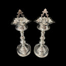 925 Sterling Silver Hallmarked Trishul Samai (Diya) / Kuthu Vilakku Pair - Set