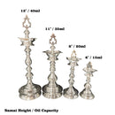 925 Sterling Silver Hallmarked Trishul Samai (Diya) / Kuthu Vilakku Pair - Set