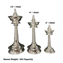 925 Sterling Silver Hallmarked Kerala Samai / Kuthu Vilakku Pair -Style