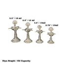 925 Sterling Silver Hallmarked 30ml Capacity Peacock Deepak (Diya) Pair