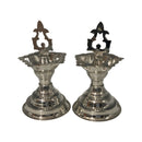 925 Sterling Silver Hallmarked SMALL Trishul Diya / Kuthu Vilakku Pair