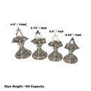 925 Sterling Silver Hallmarked SMALL Trishul Diya / Kuthu Vilakku Pair