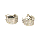 925 Sterling Silver CZ Studded Earrings - Design