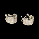 925 Sterling Silver CZ Studded Earrings - Design