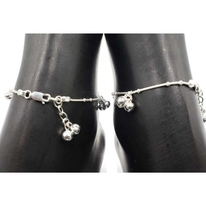 925 Sterling Silver Kids 1.0 mm Snake Chain Anklet - Style