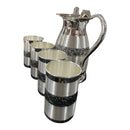 999 Pure Silver Hallmarked 1200ml Water Pitcher & 350ml Four Tumbler Set