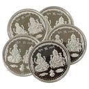 999 Pure Silver Ganesha Lakshmi / Laxmi 20 gram Coins (Pack of 5 Coins)