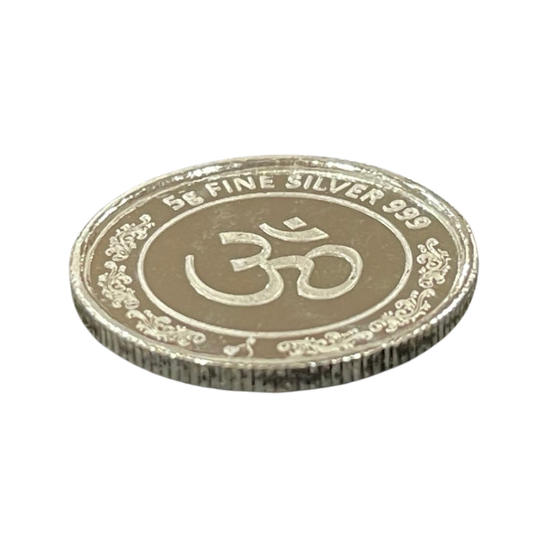 999 Pure Silver Ganesha Lakshmi / Laxmi 5 Gram Coin - Figurine