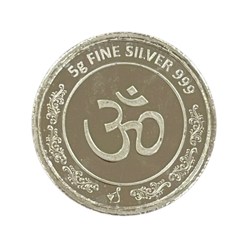 999 Pure Silver Ganesha Lakshmi / Laxmi 5 Gram Coins (Pack of 10 Coins)-Figurine