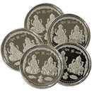 999 Pure Silver Ganesha Lakshmi / Laxmi 5 Gram Coins (Pack of 5 Coins)-Figurine