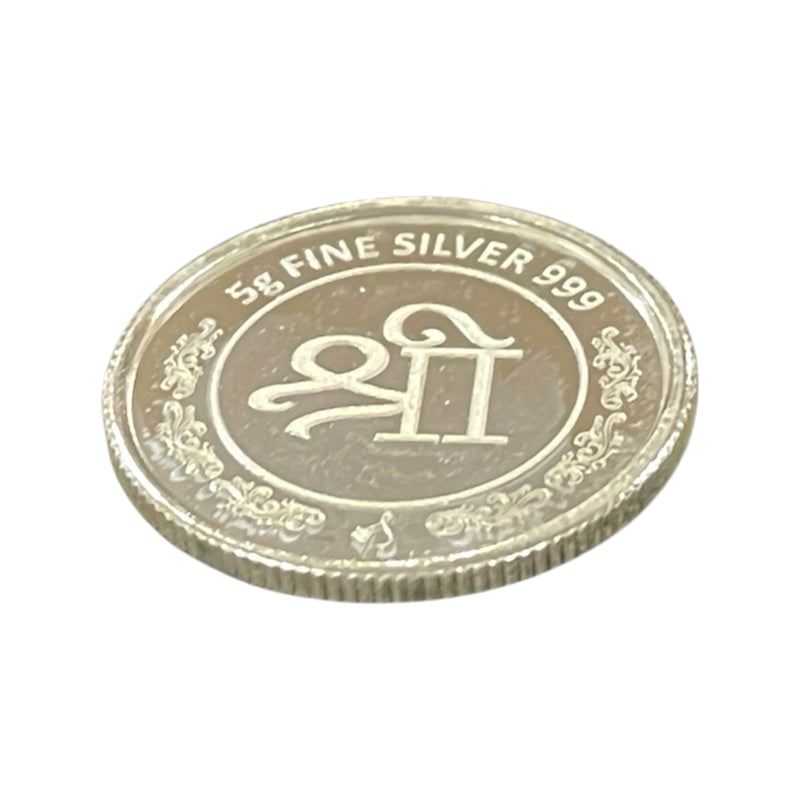 999 Pure Silver Ganesha 5 Gram Coin - Figurine