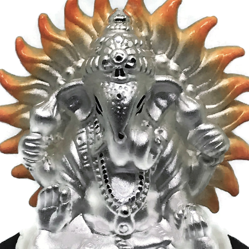 999 Pure Silver Ganesh idol / Statue / Murti Round Base(Figurine