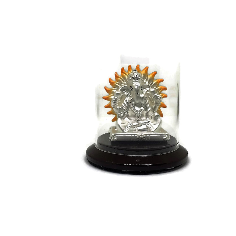 999 Pure Silver Ganesh idol / Statue / Murti Round Base(Figurine