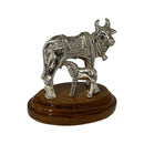 999 Pure Silver Kamdhenu Cow Statue - 2.0-inch Tall Idol / Murti (Figurine