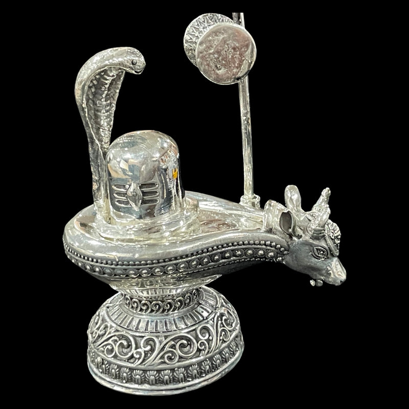 925 Sterling Silver Hallmarked Solid Shiva Lingam idol / Statue / Murti (Figurine
