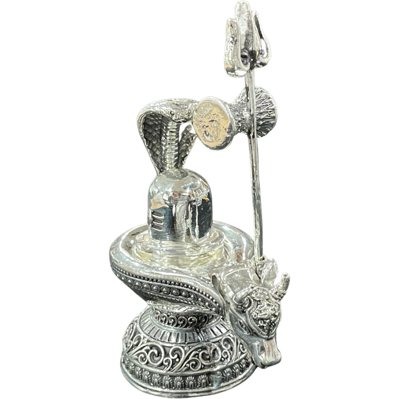 925 Sterling Silver Hallmarked Solid Shiva Lingam idol / Statue / Murti (Figurine