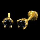 916 Twenty Two Karat (22K) CZ Studded Gold Studs -Style