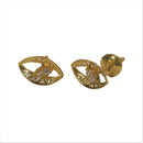 916 Twenty Two Karat (22K) CZ Studded Gold Studs -Style