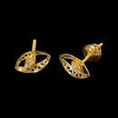 916 Twenty Two Karat (22K) CZ Studded Gold Studs -Style