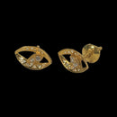 916 Twenty Two Karat (22K) CZ Studded Gold Studs -Style
