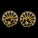 916 Twenty Two Karat (22K) CZ Studded Gold Studs -Style