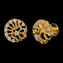 916 Twenty Two Karat (22K) CZ Studded Gold Studs -Style
