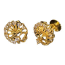916 Twenty Two Karat (22K) CZ Studded Gold Studs -Style