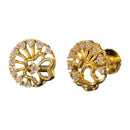 916 Twenty Two Karat (22K) CZ Studded Gold Studs -Style