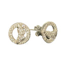 925 Sterling Silver CZ Studded Stud - Design