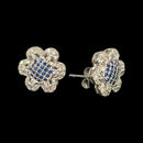 925 Sterling Silver CZ Studded Stud - Design