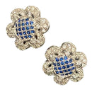 925 Sterling Silver CZ Studded Stud - Design