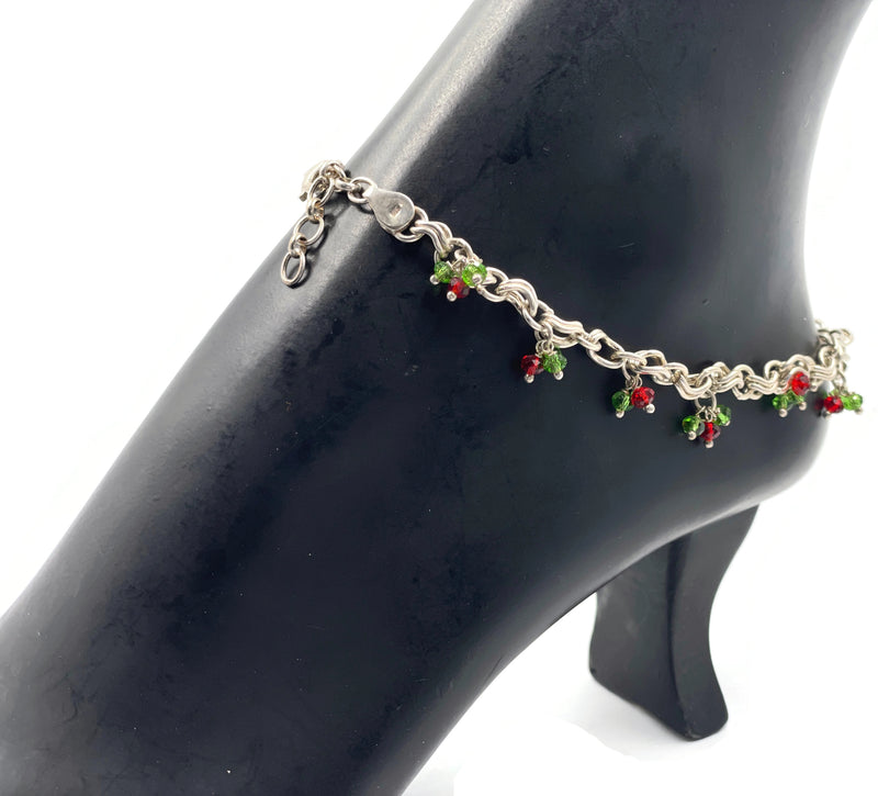 925 Sterling Silver Antique Style Anklet -