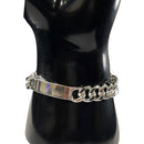 925 Sterling Silver 10 mm Figaro Bracelet