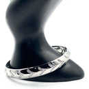 925 Solid Sterling Silver Openable Cubic Zirconia Designer Men Kada