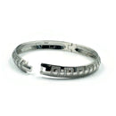 925 Solid Sterling Silver Openable Cubic Zirconia Designer Men Kada