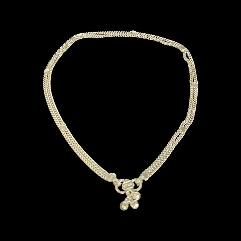 700 Silver Curb Chain Waist Kid Belt / Kardhani  - Style