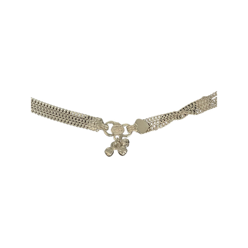 700 Silver Curb Chain Kid Waist Belt / Kardhani  - Style