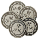 999 Pure Silver Ganesha Lakshmi & Saraswati 10 Gram Meena Coins (Pack Of 5 Coins)