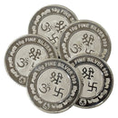 999 Pure Silver Ganesha Lakshmi & Saraswati 10 Gram Meena Coins (Pack Of 5 Coins)