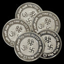 999 Pure Silver Ganesha Lakshmi & Saraswati 10 Gram Meena Coins (Pack Of 5 Coins)